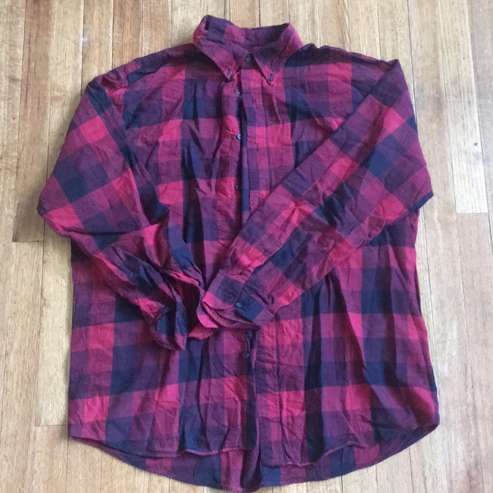 Saint Johns Bay red and black plaid button up